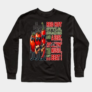 Red Hot Style Rockin the Beat, Groovy Veggie Band Long Sleeve T-Shirt